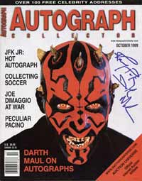 Autograph Magazine Darth Maul cover